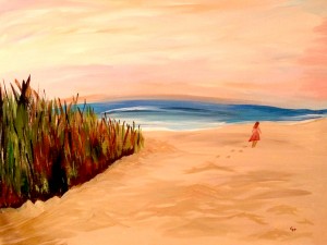 Beach Woman Walking     